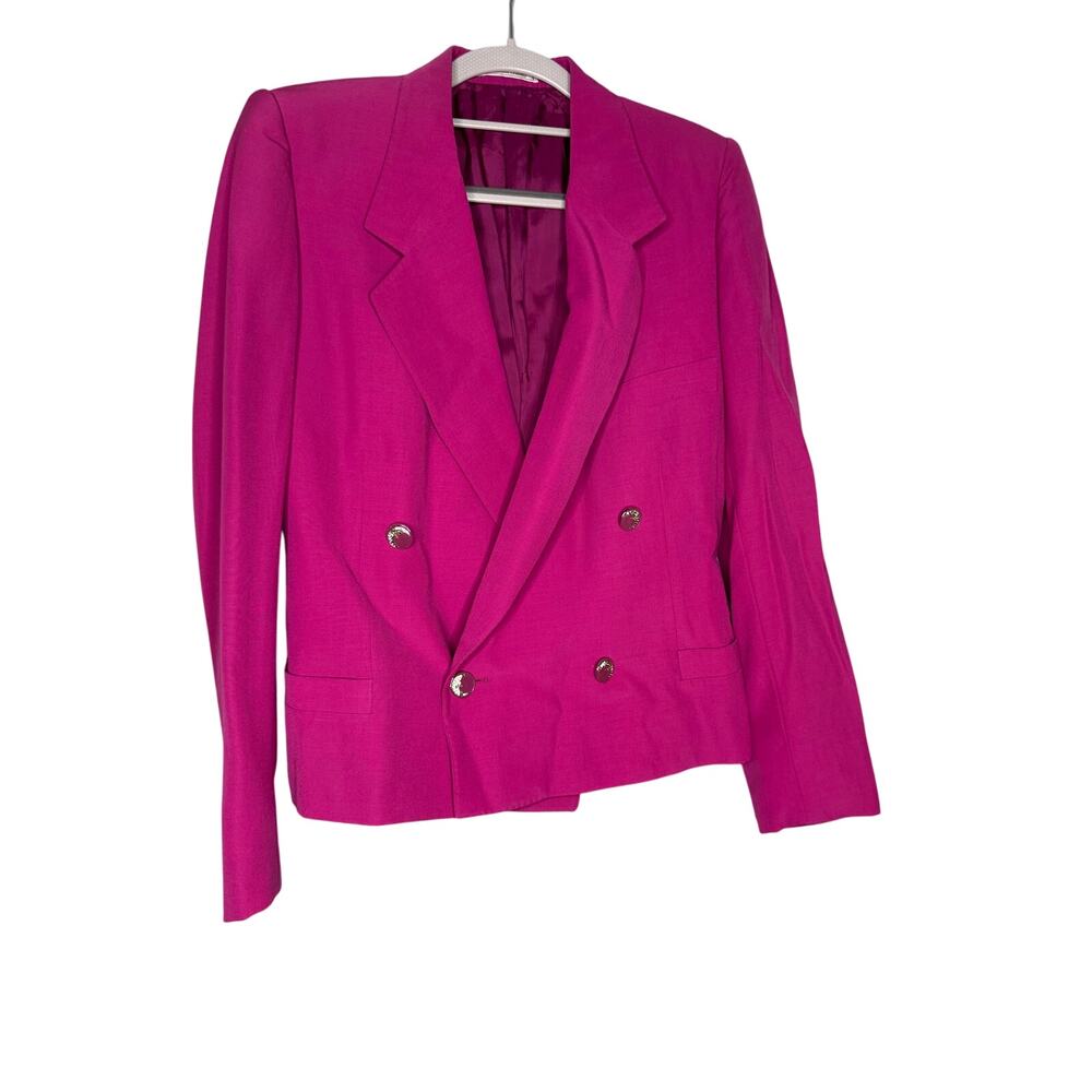 Gianni Versace couture fushia pink moon button blazer career wear designer